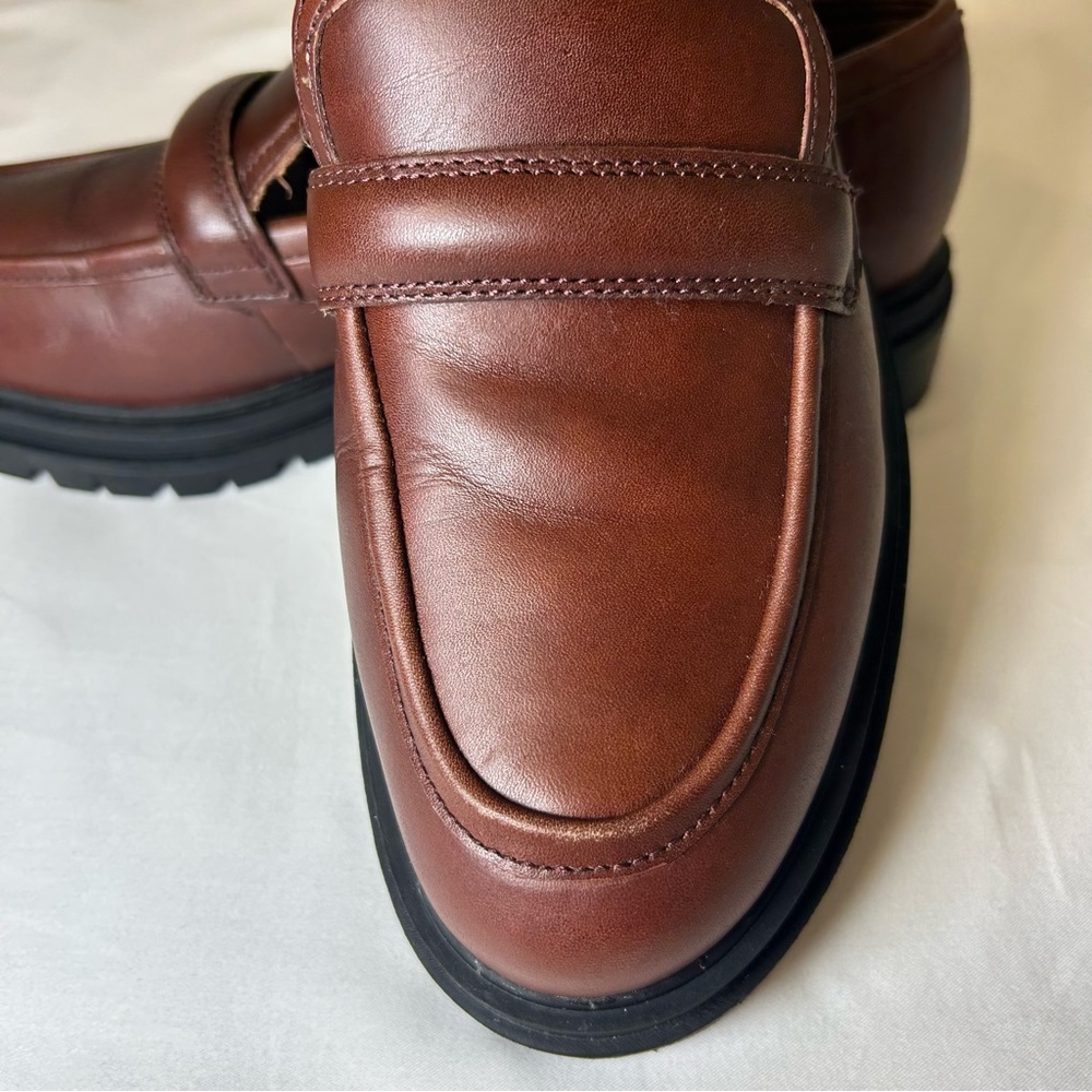 Madewell Brown Leather Penny Loafers - Picture 5 of 12
